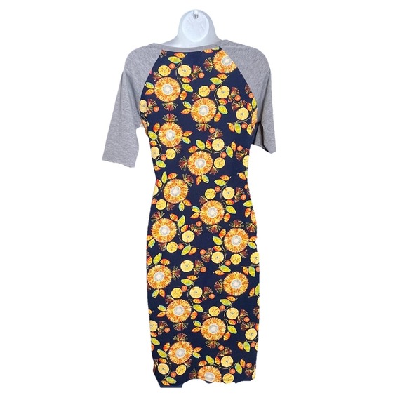 Lularoe Womens Julia Dress Pencil Raglan Sleeves Floral Fireworks Size S Small - Picture 3 of 14